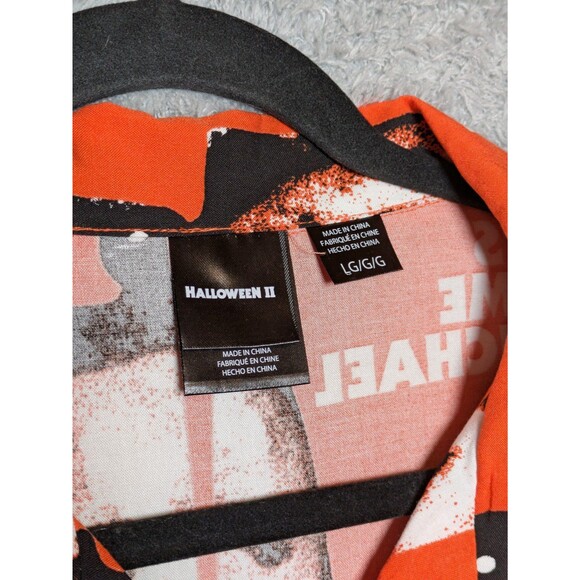 Halloween II Michael Myers Mens Large Graphic Print Camp Shirt Short Sleeve NWOT - Picture 2 of 6